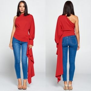 Red One Sleeve Shirt❤️